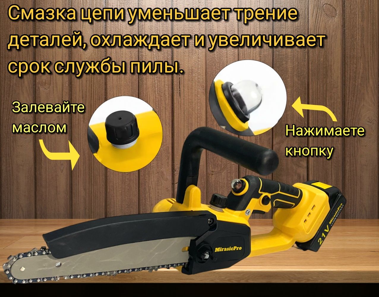 Цепная пила Аккумуляторная