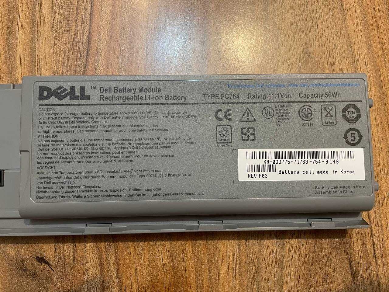 Оригинальный аккумулятор Dell — модель PC764, 11.1V, 56Wh