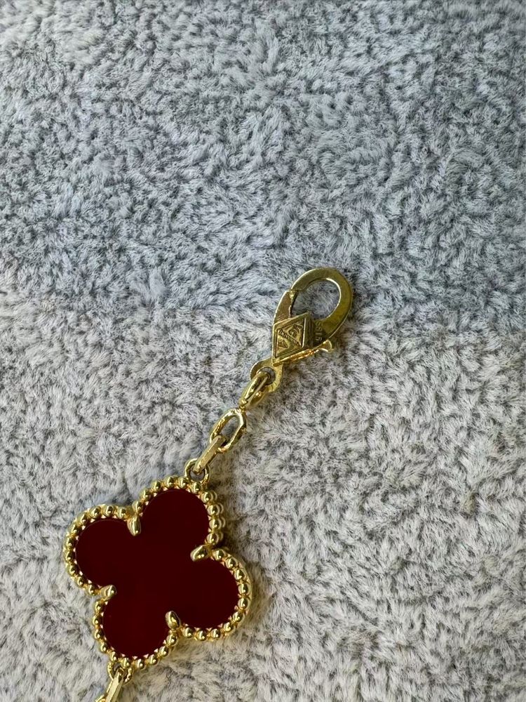 Браслет Van Cleef Vintage Alhambra 5 мотивов сердолик
