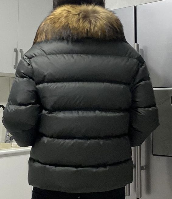 Короткий пуховик мех натуральный