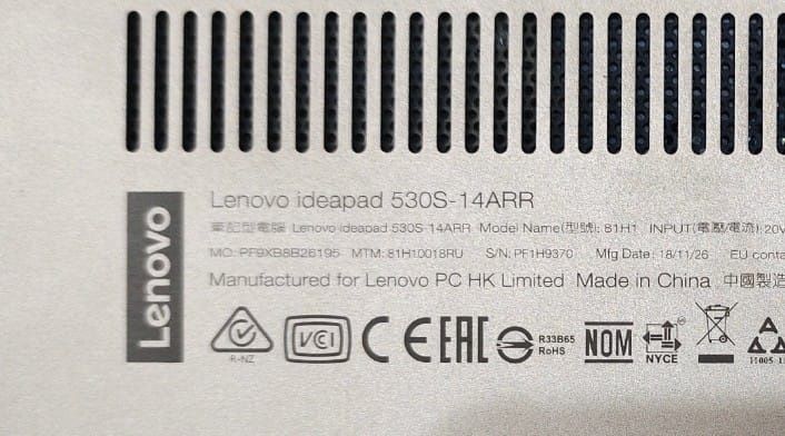 Продам ноутбук Lenovo ideapad 530s 14arr