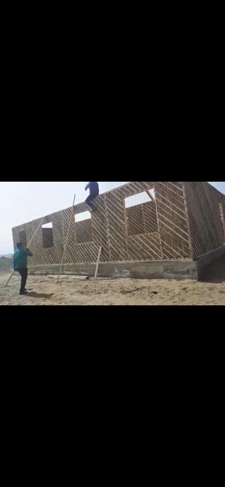Камышитовые стены Каркасный дом карказ