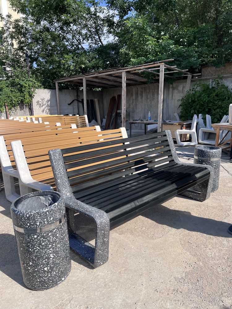 Прочные скамейки из композитного камня Мрамора Скамейки из мрамора
