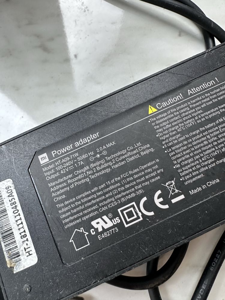 Зарядное устройство для самоката xiaomi