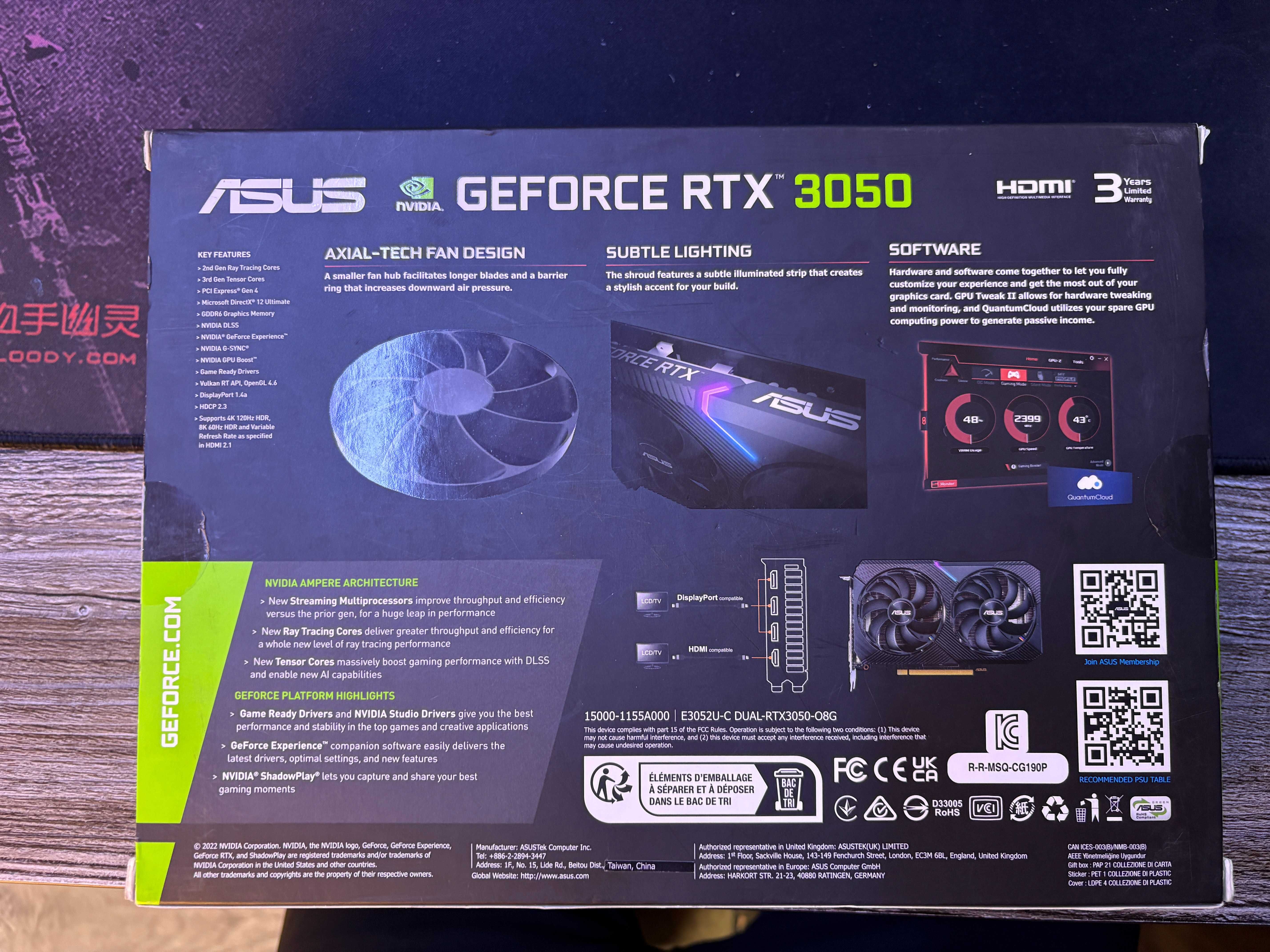 ASUS Dual GeForce RTX 3050 OC Edition 8 ГБ