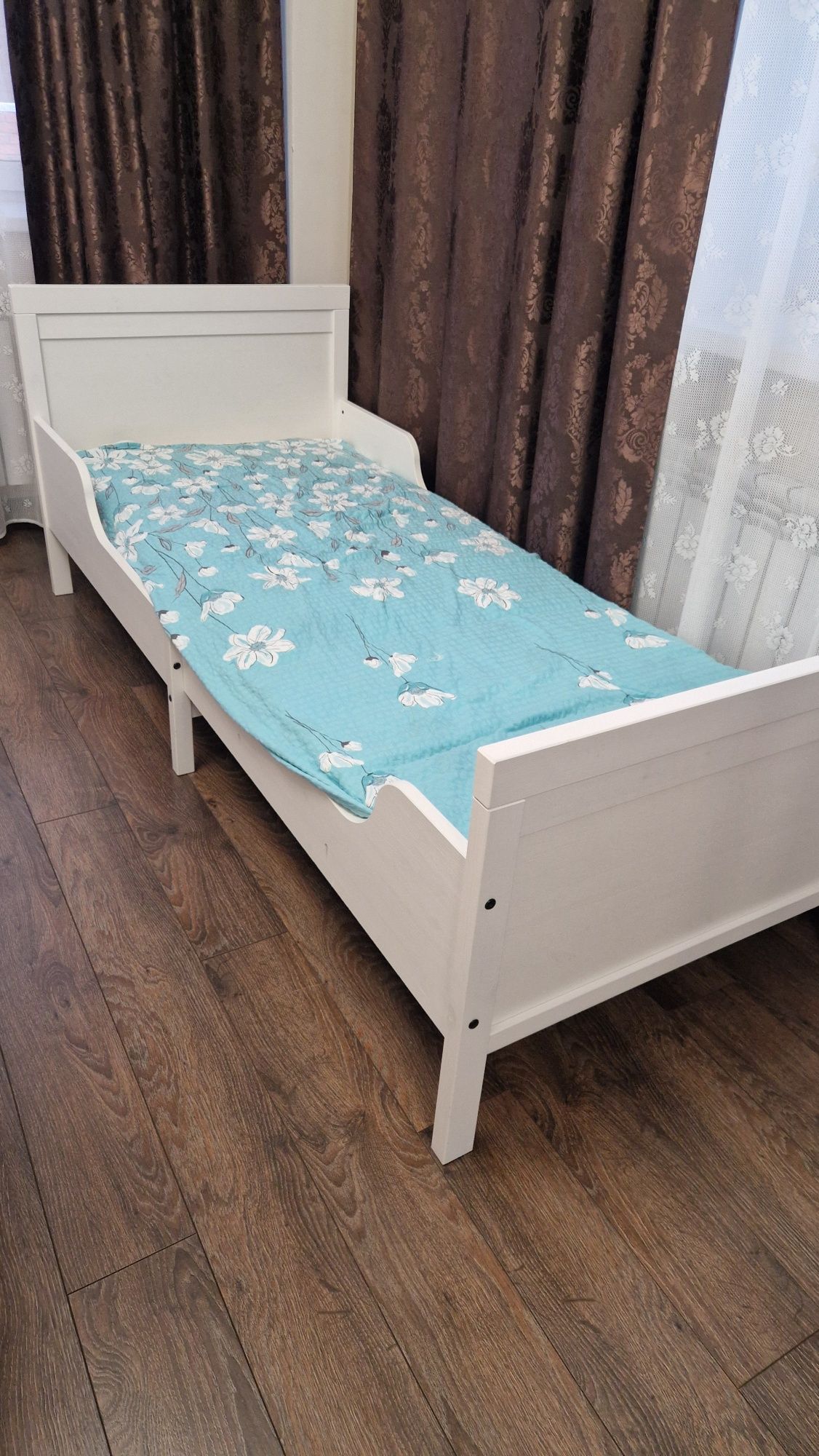 Кровать детская раздв СУНДВИК белый +реечн днище ИКЕА, IKEA