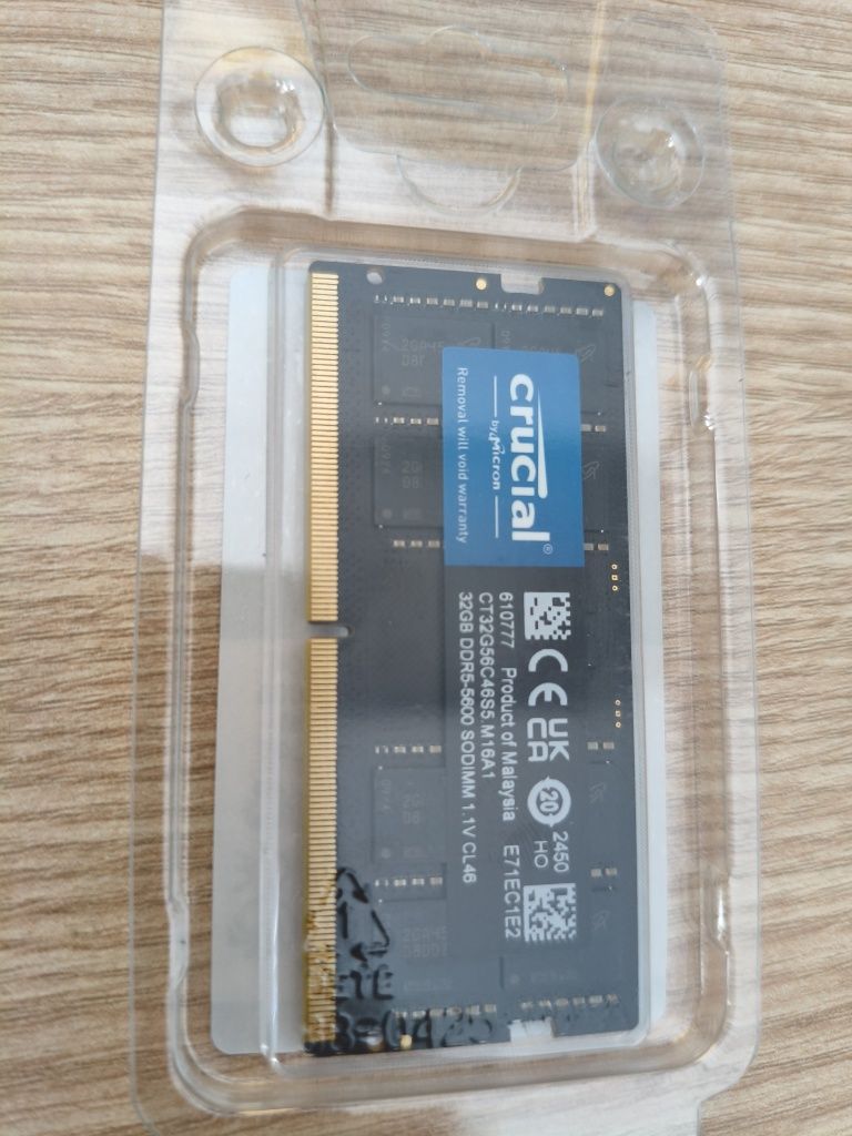 Озу 32Гб для ноутбука sodimm Crucial 32Gb DDR5 5600Mhz