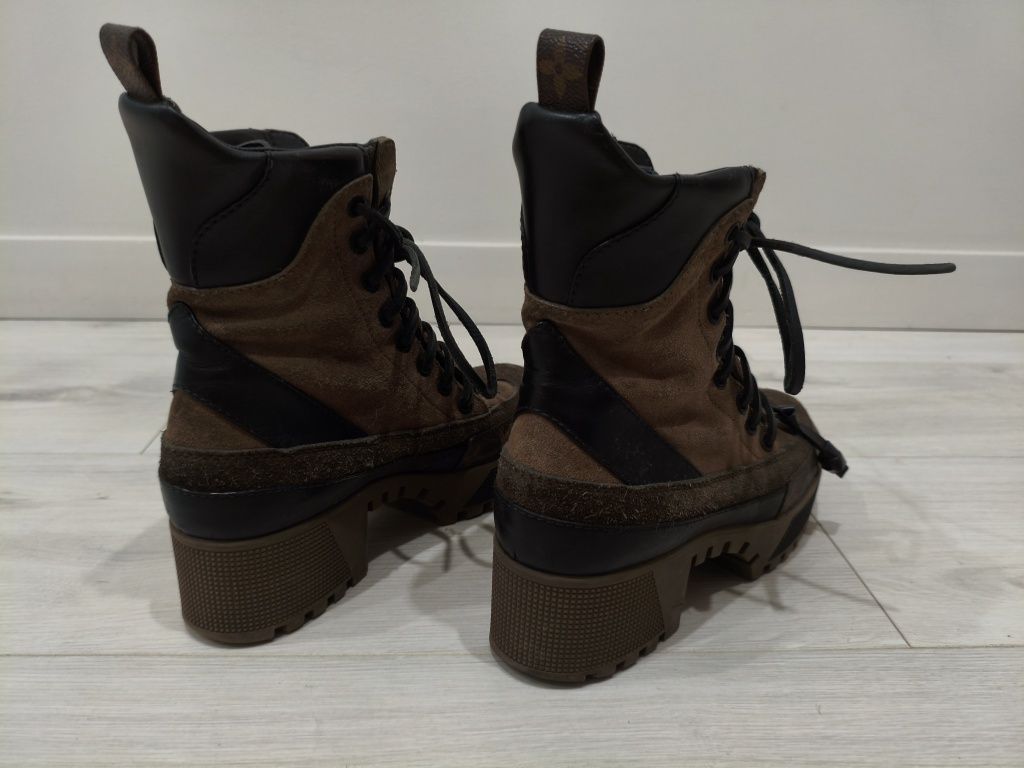 Коричневые ботинки Louis Vuitton, made in Italy, размер 38