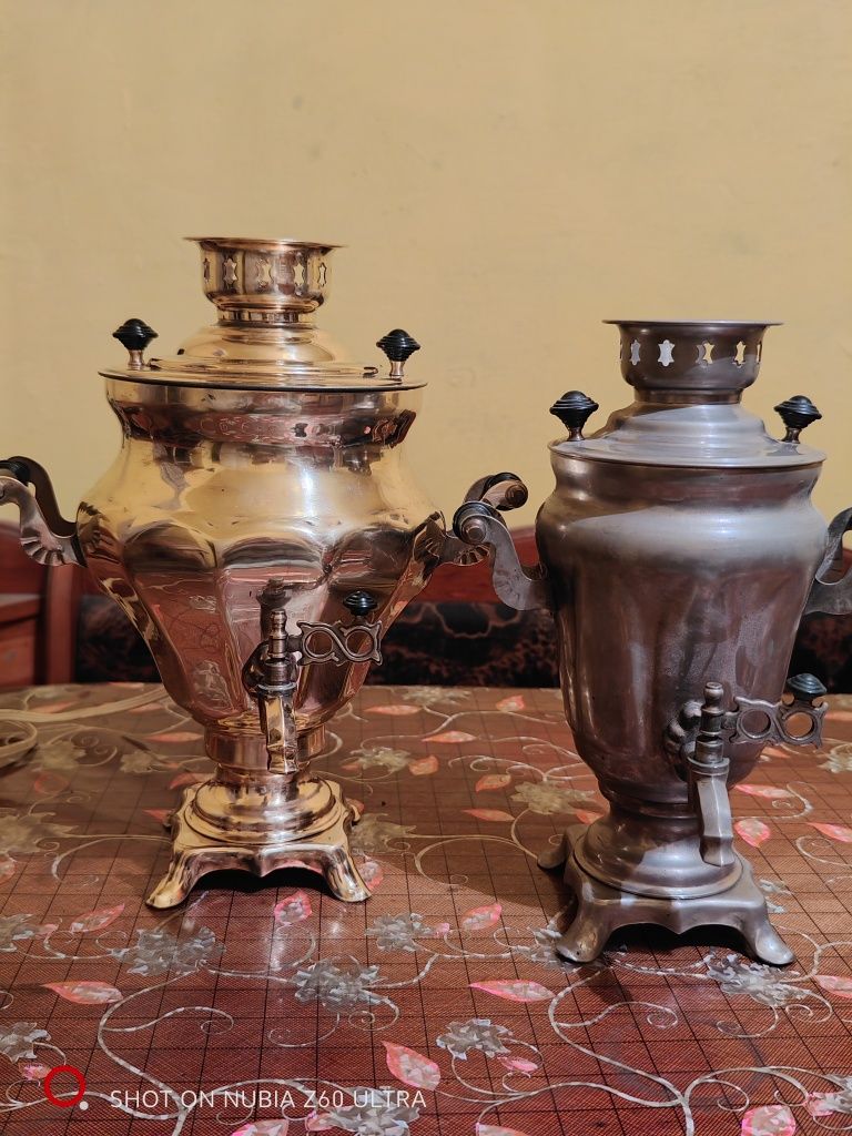 Редкий маленький тульский самовар "эгоист"1,5л формы тюльпан