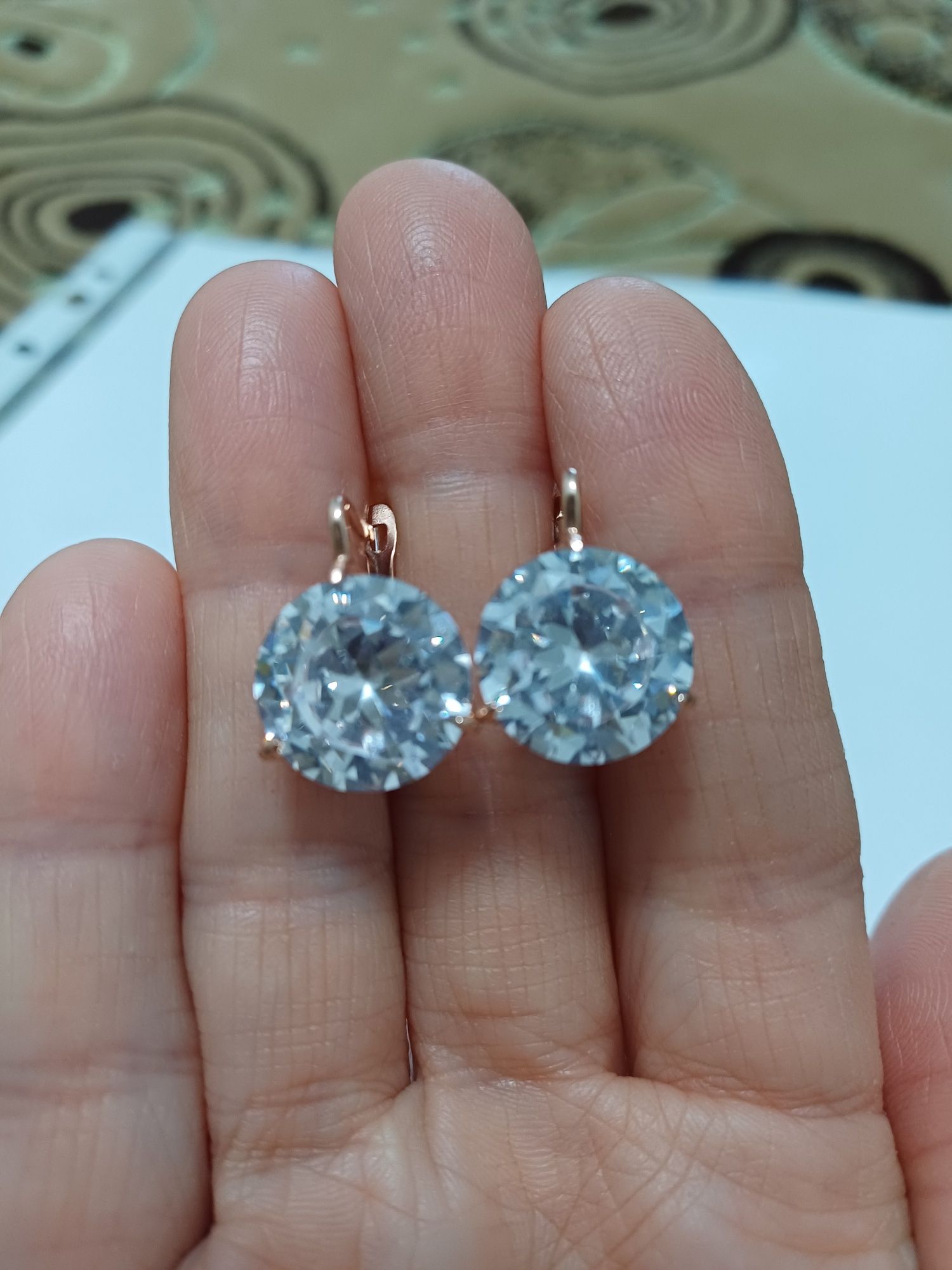 Серьги и подвеска из розового золота 585 пробы