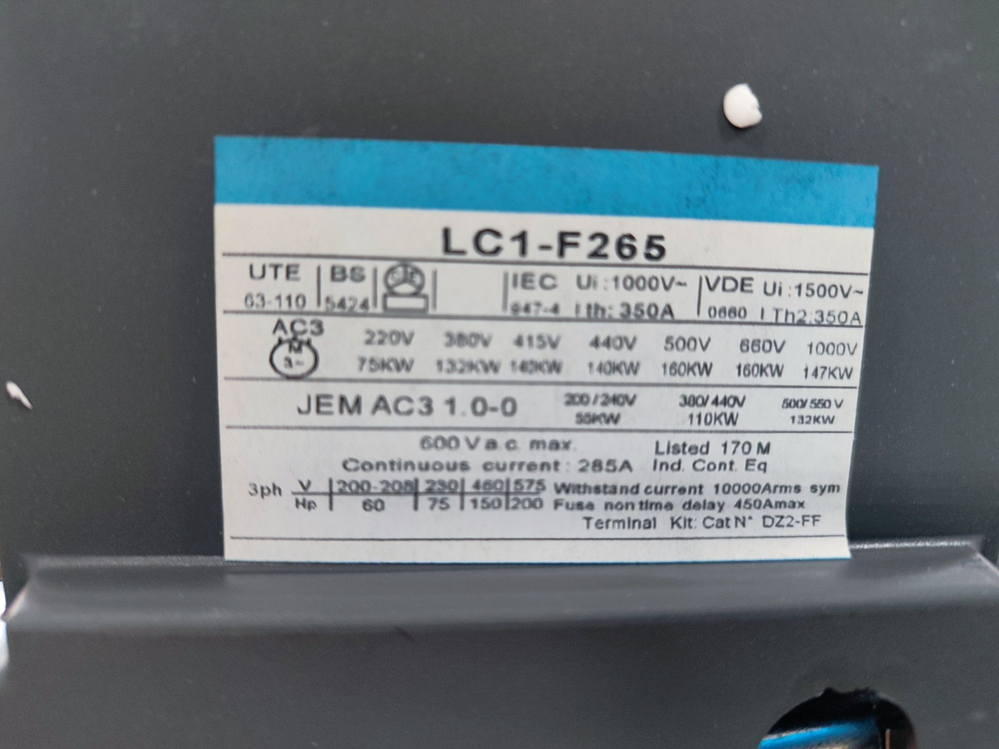 Контактор LC1-F265