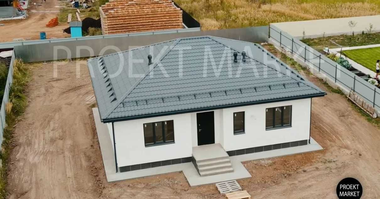 Готовый  проект 100 м2  одноэтажный дом