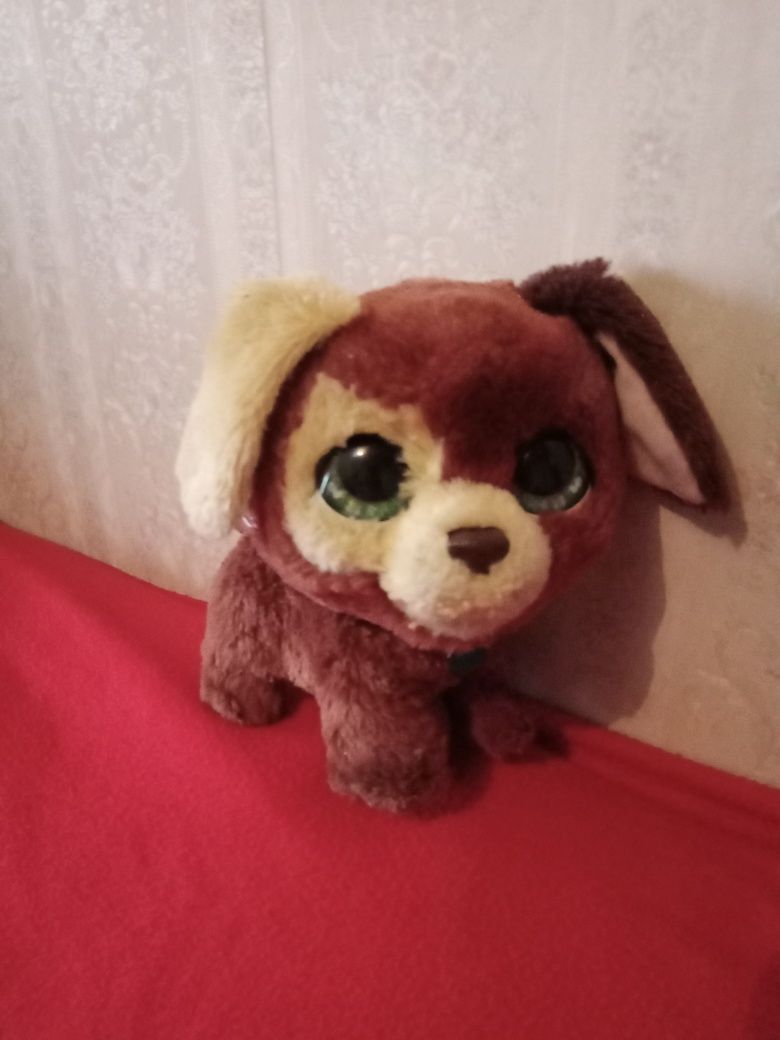 Собачка рычит и лает .