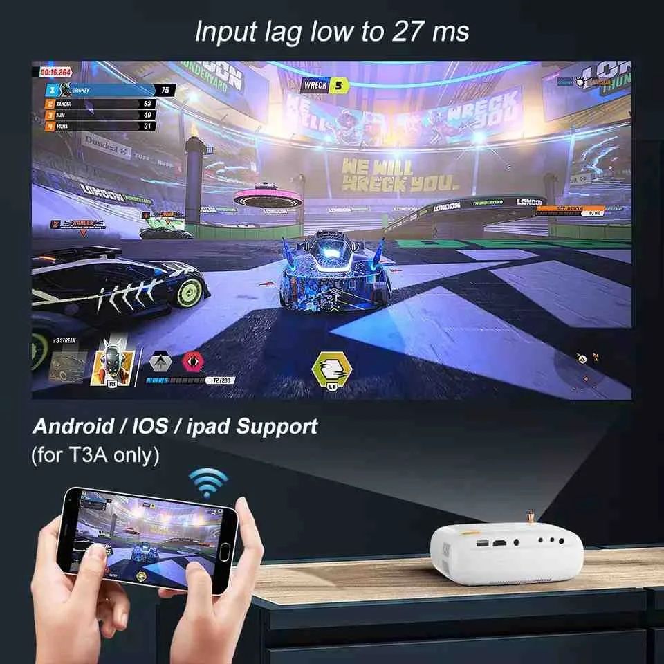 Ewerycom T3A 1280×720P 60fps LED игровой проектор для игр проэктор PS3