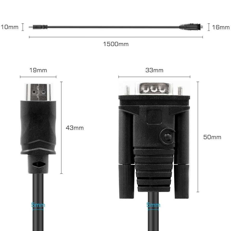 кабель HDMI-VGA /для соединения старых мониторов /