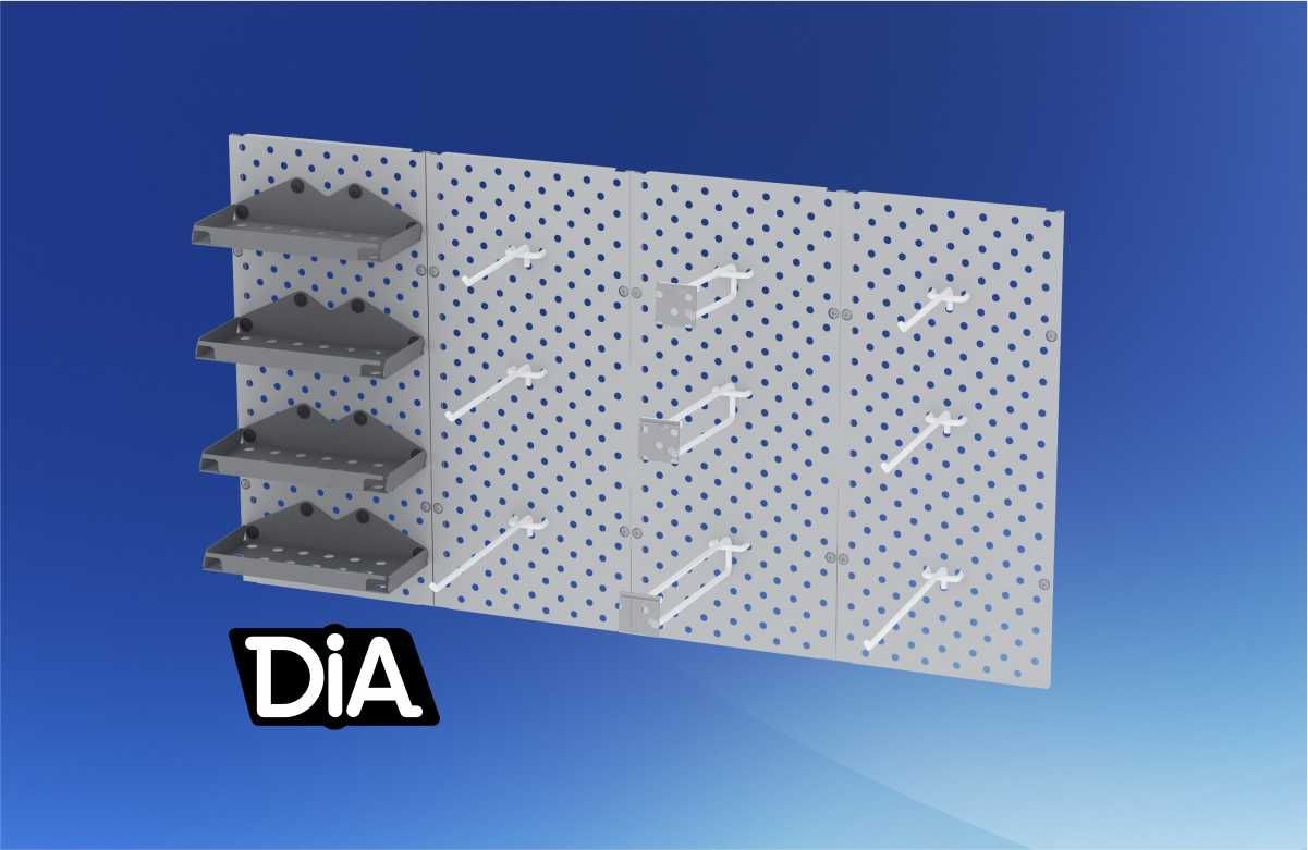 Панель перфорированная, настенная, для магазина и склада aspp