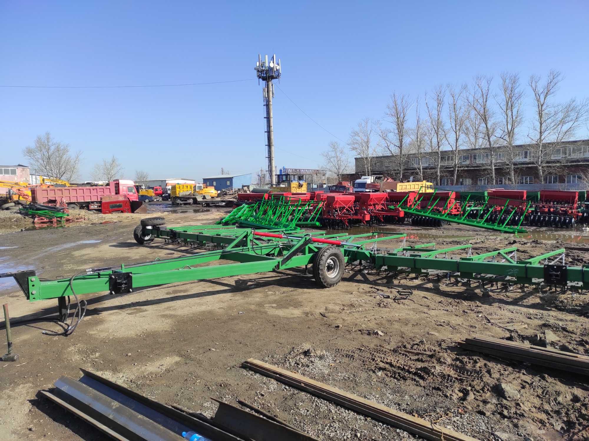 Борона зубовая гидрофицированная прицепная 2-рядная БЗП 18 - 20 метров
