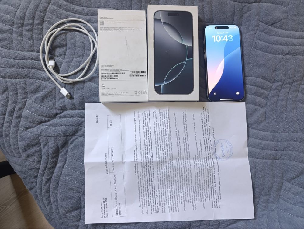 iPhone 16pro 128gb eSim белый 100%