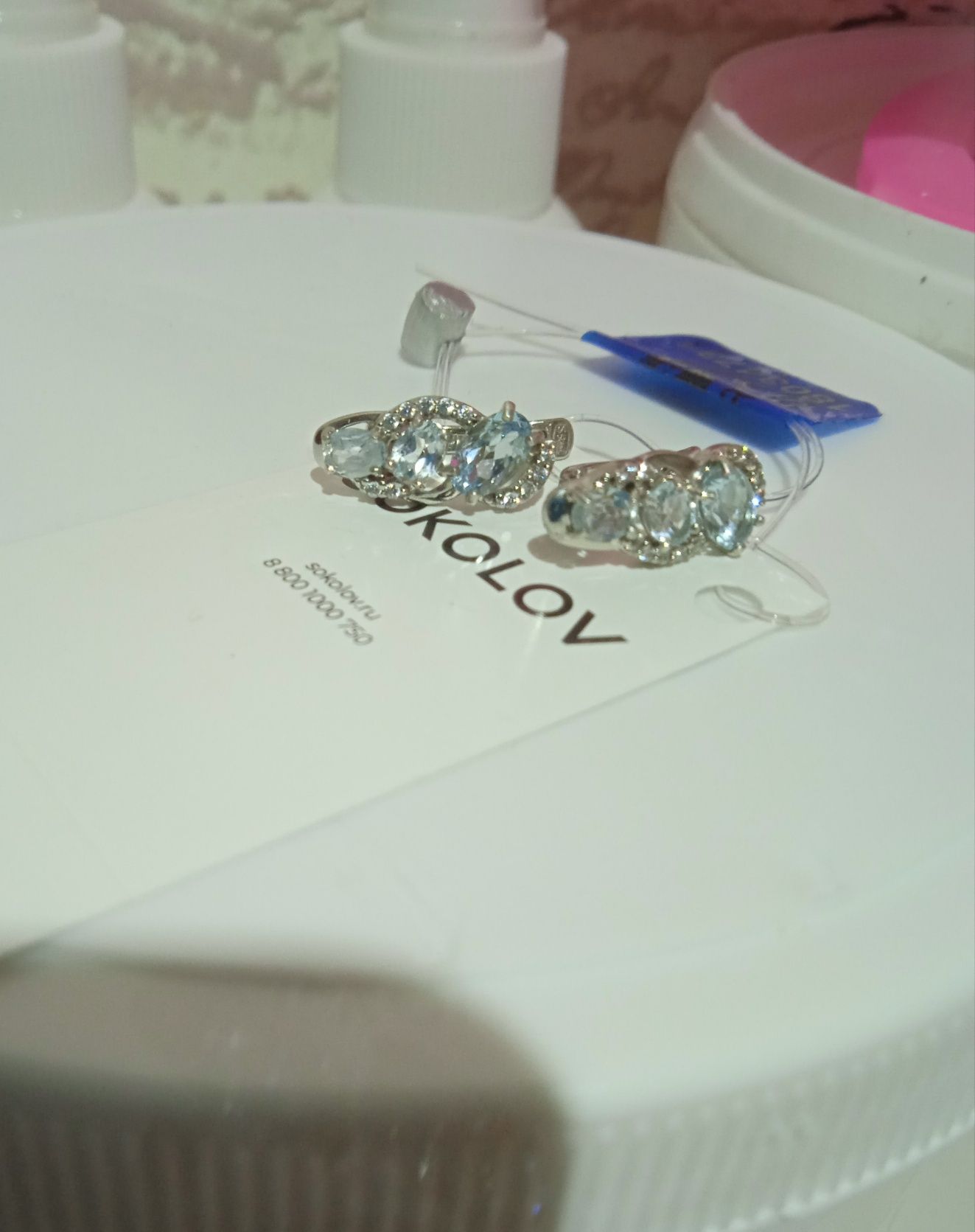 Серьги серебро Соколов