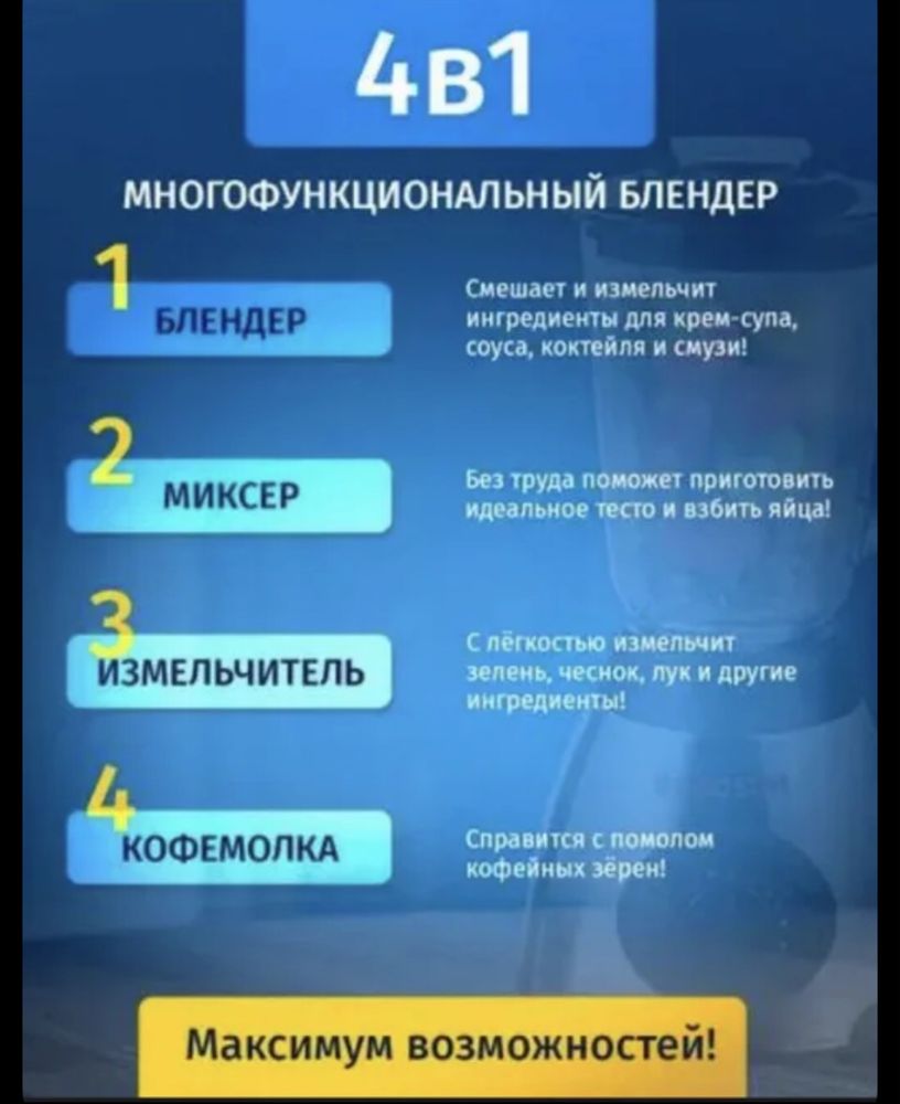 продам блендер измельчитель кофемолка  Bosch 4 в 1