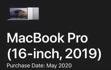 MacBook Pro 16’’ 2019 (Intel)