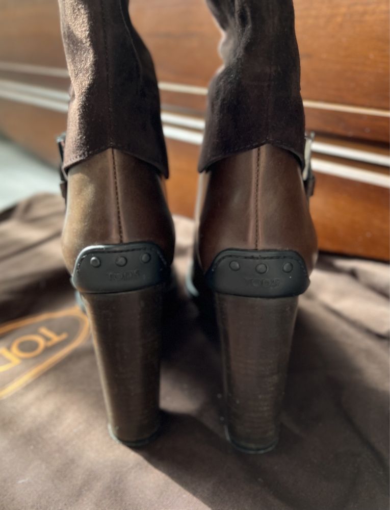 Женские сапоги TOD'S (TODS) натуральная кожа и замша