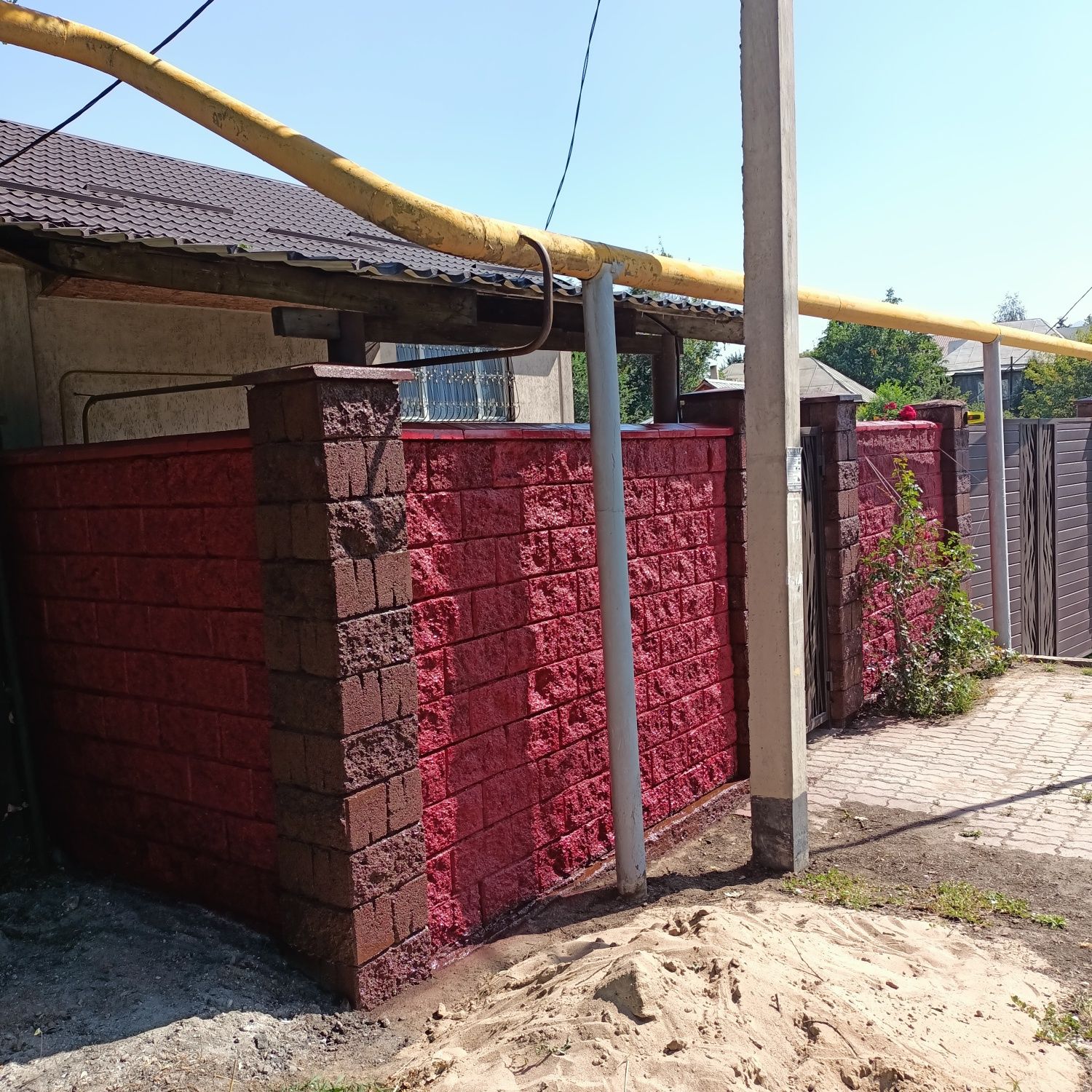 Покраска крыши, фасада здания, франтона.