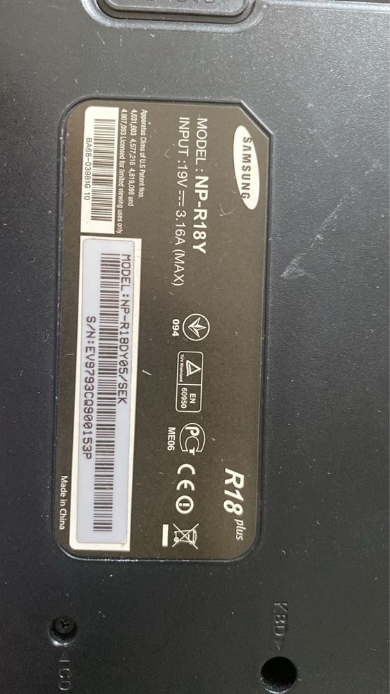 Ноутбук Samsung R18 Plus (модель NP-R18Y)