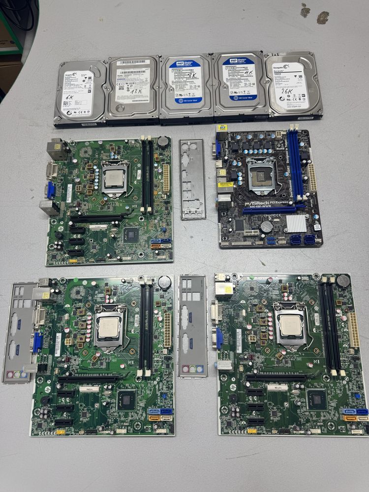 4 комплекта плат и жесткие диски i5-2400S 500gb 1tb