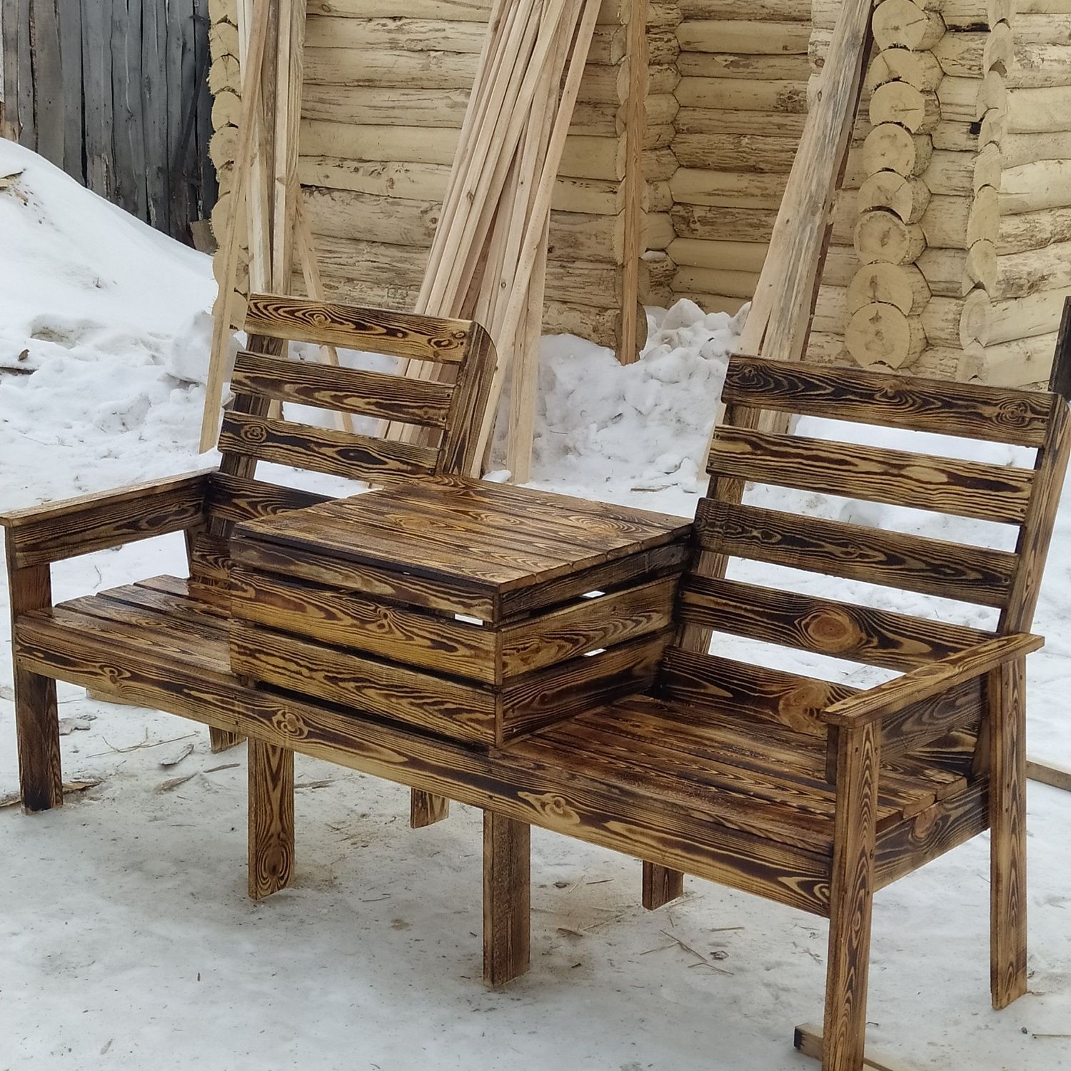 Лавочка сз сосновой доски