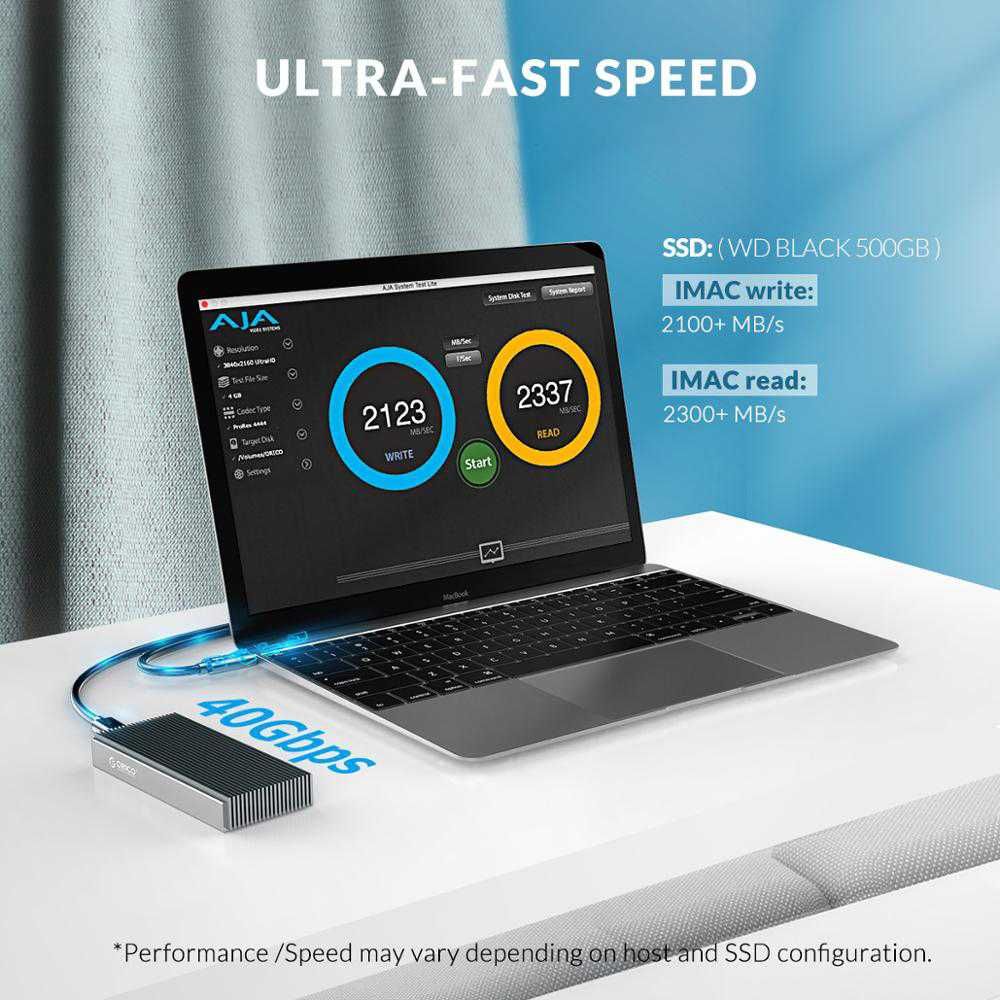 Orico Thunderbolt3 NVMe M.2 SSD Aluminum Enclosure - 40Gbps USB4 USB-C