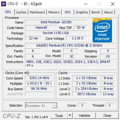 Процессор Pentium G3260