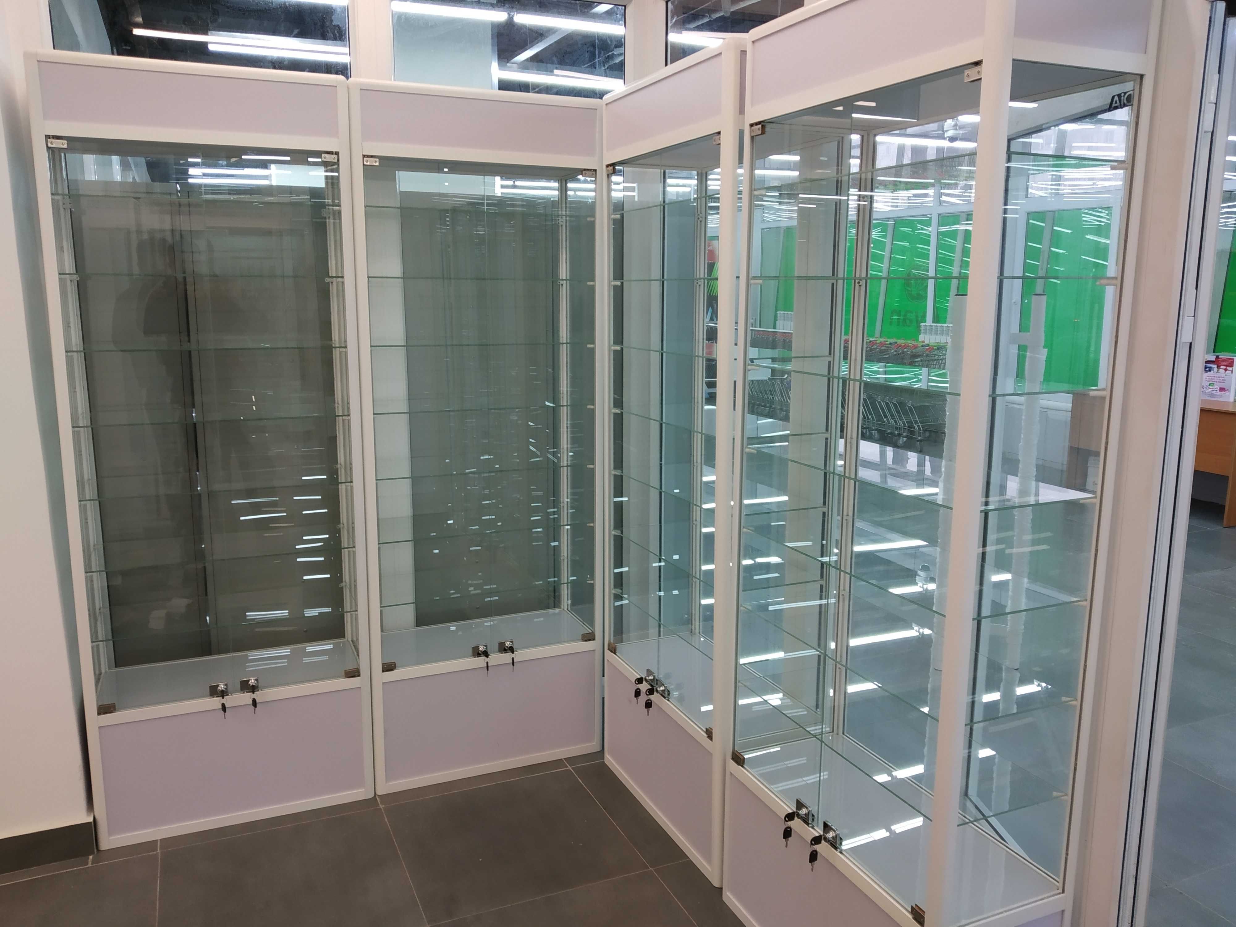 Прилавок витрина стеклянная из профиля, оборудование для магазина asvp