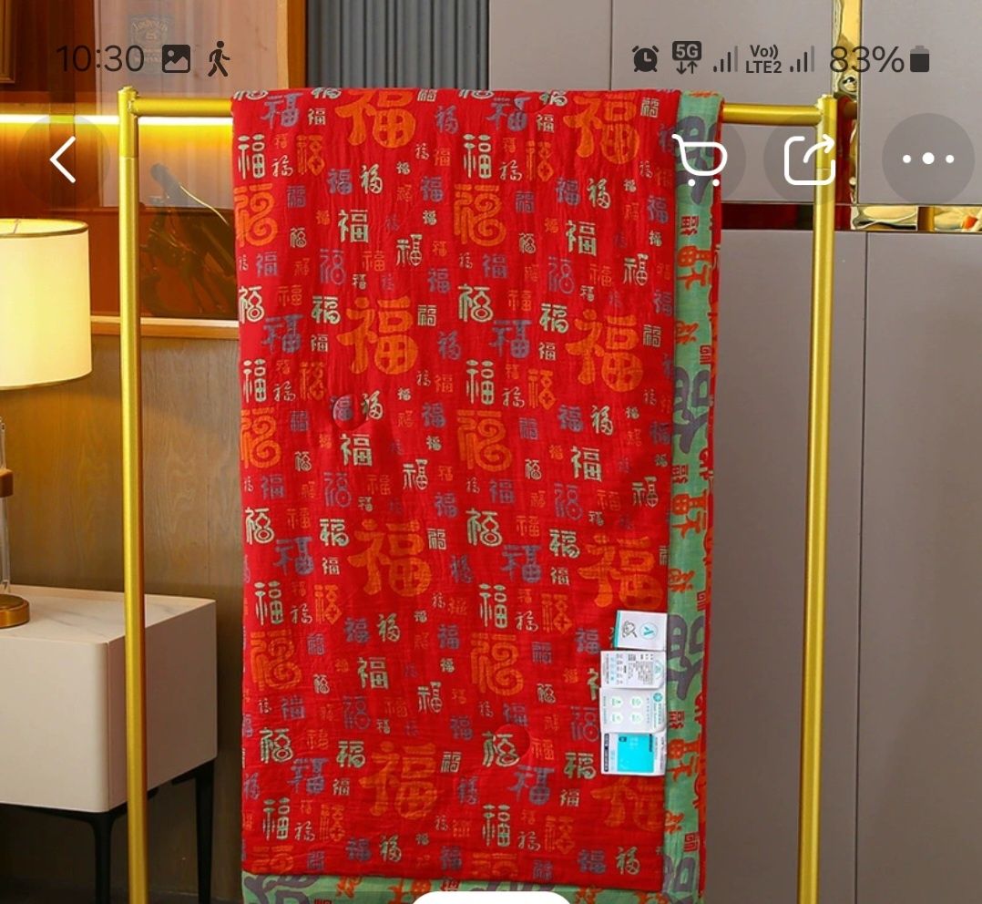 Лёгкое летнее одеяло размером 200×230. Двуспальное