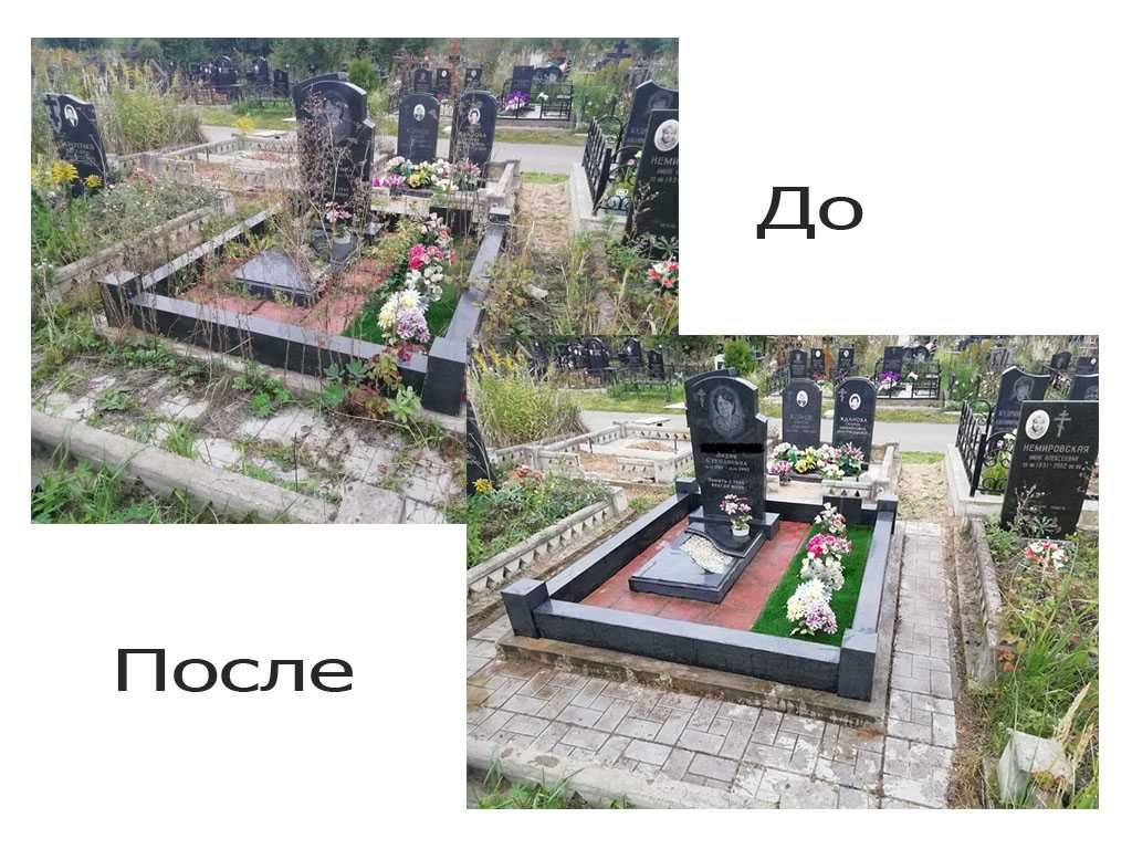 Уборка и уход могилы на кладбище