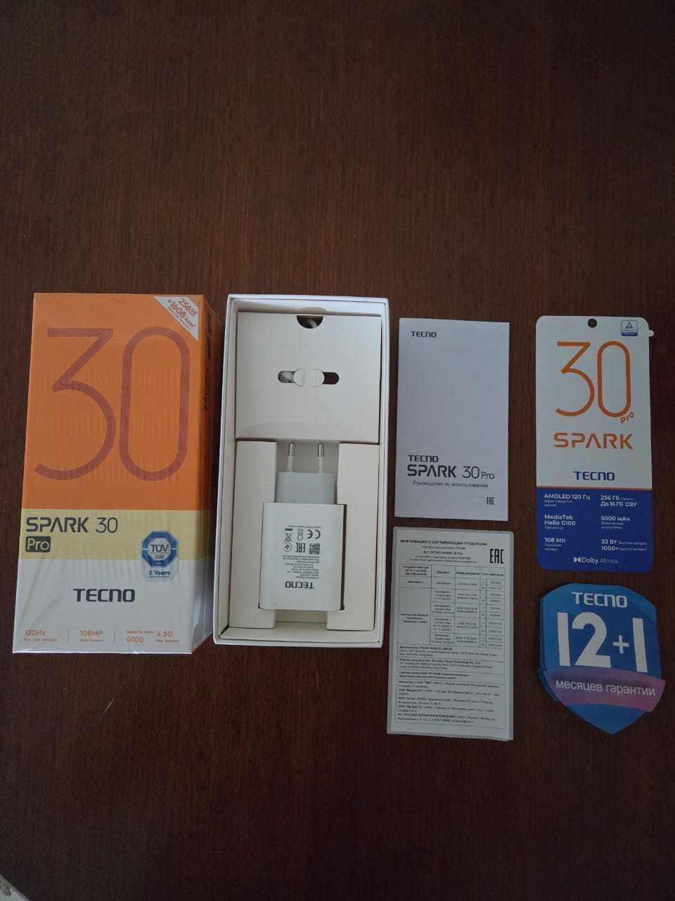 Смартфон Tecno Spark 30 Pro 256 gb Obsidian Edge состояние новое!
