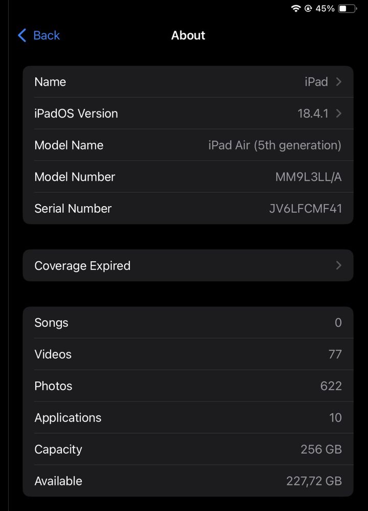 iPad Air 2022 8 Гб/256 Гб серый