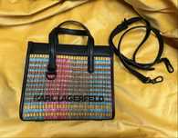 Karl Lagerfeld K/Skuare Raffia Small Tote