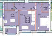 ЖК LONDON 2-комнатная квартира · 67 м²