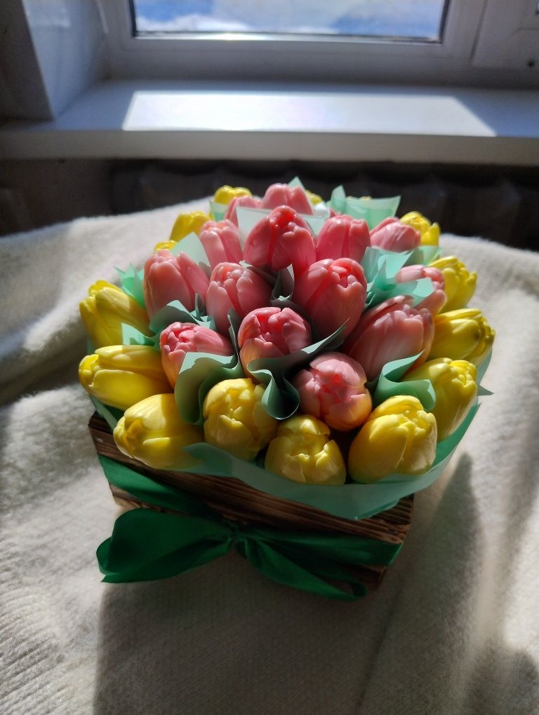 Букет из мыла. Аромат пион .