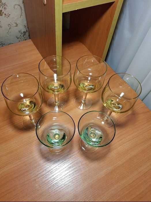 Фужеры Бокалы Рюмки Цветное стекло,хрусталь.Винтаж СССР.