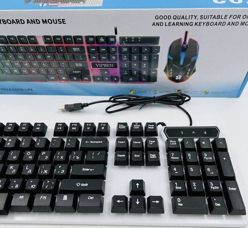 Игровая клавиатура Клавиатура с подсветкой+мышка