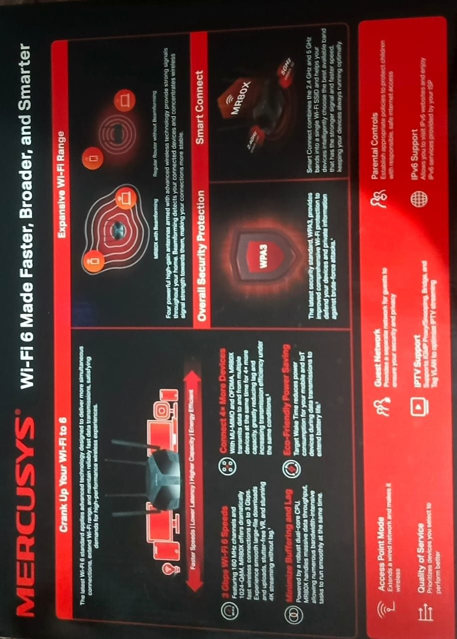 MERCUSYS AX3000 модель:MRX80X роутер для дома