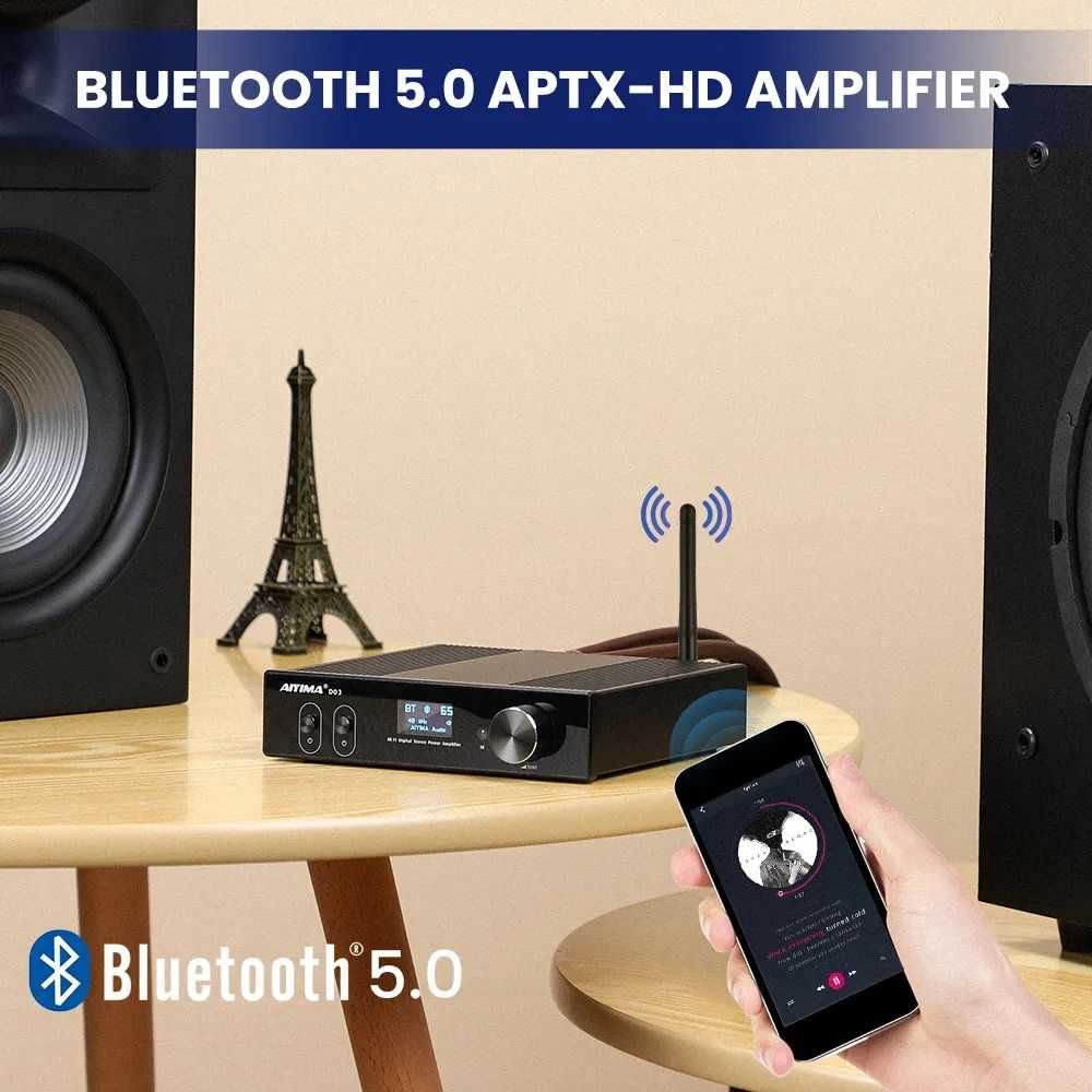 Усилительзвуковой мощности AIYIMA D05.  2*120W + выход для сабвуфера