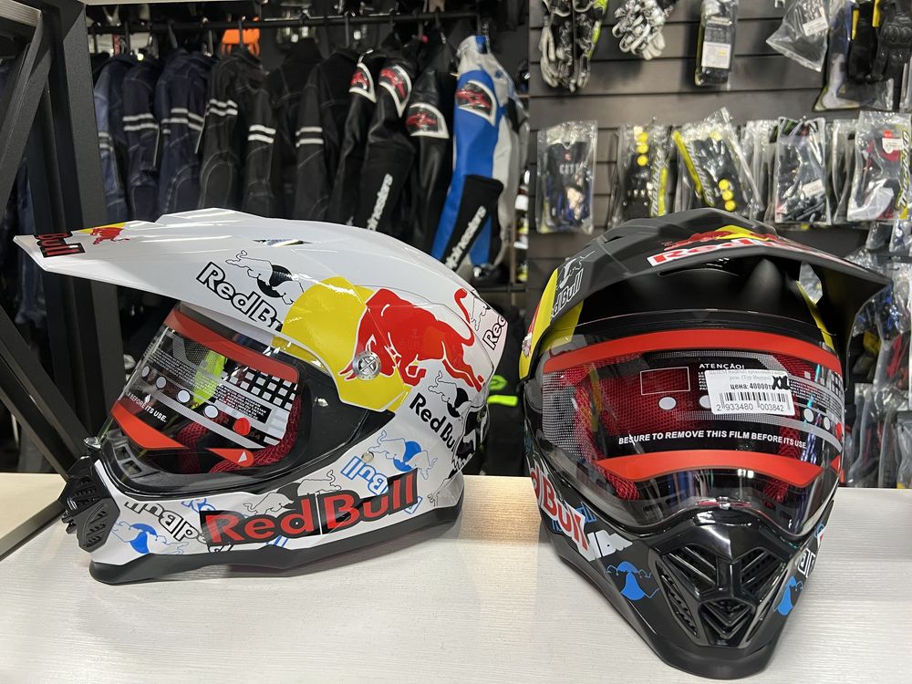 Крутые Мотошлемы Фулфейс с Визором в Стиле “RedBull” Мотоэкипировка!