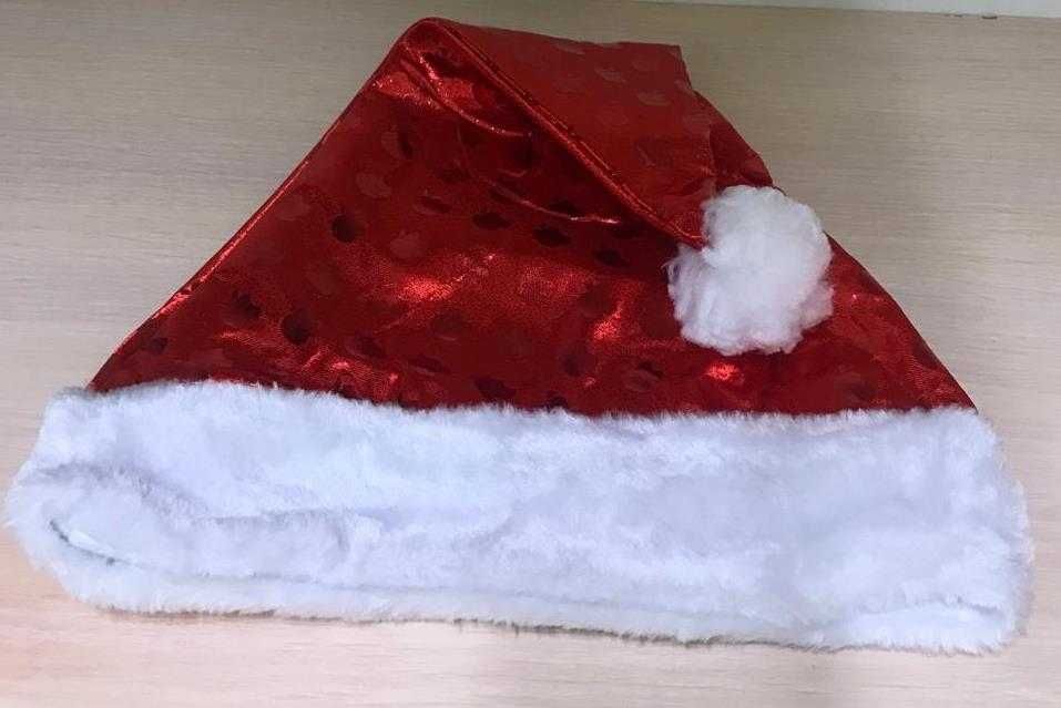 Новогодняя шапочка новогодний колпак с мехом 10010