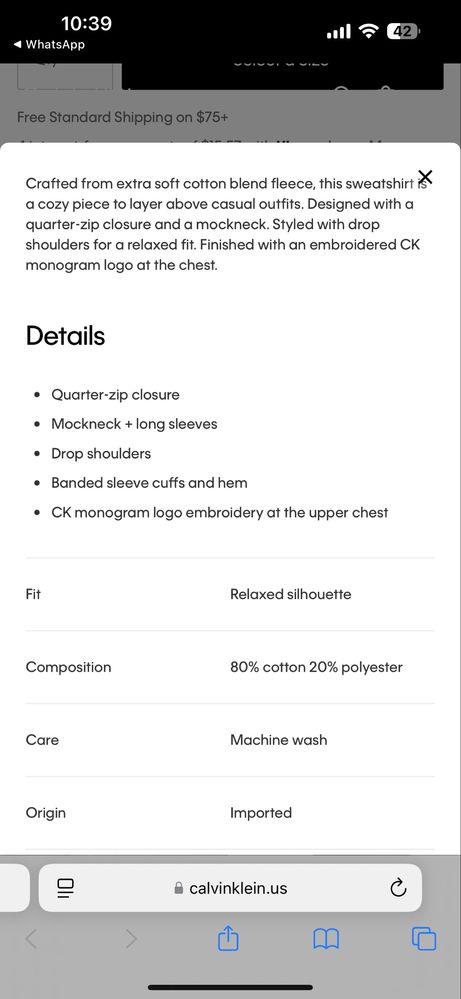 Толстовка Calvin Klein оригинал
