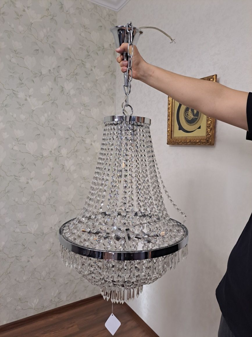 Люстра с кристаллами Ideal lux. Новая!