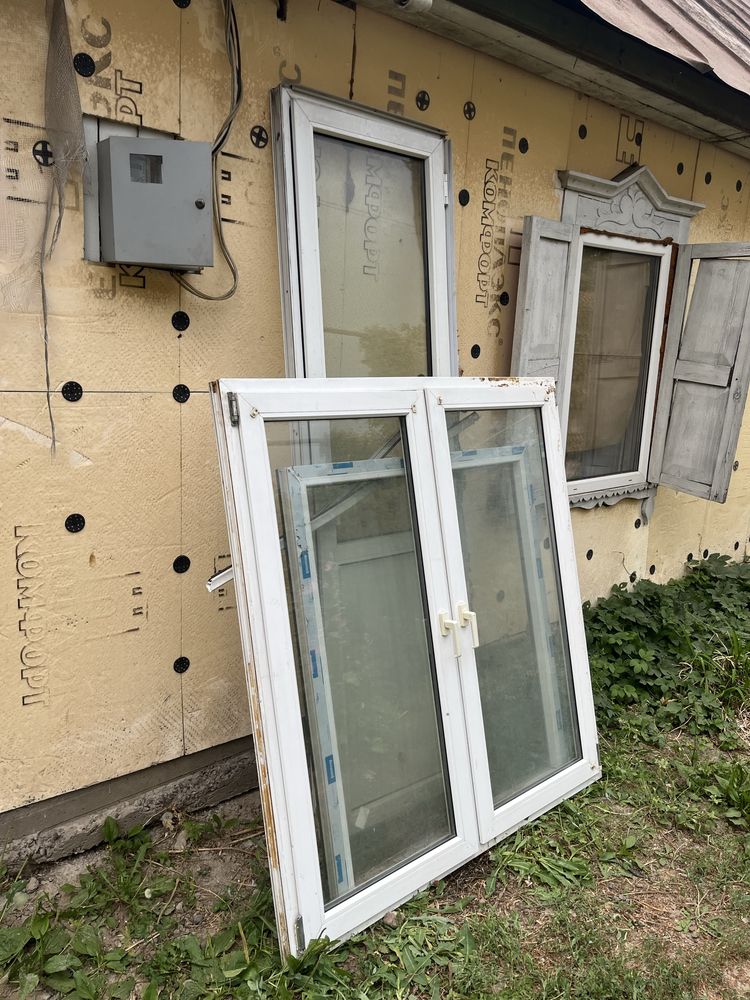 Б/у окна вместе с дверю
