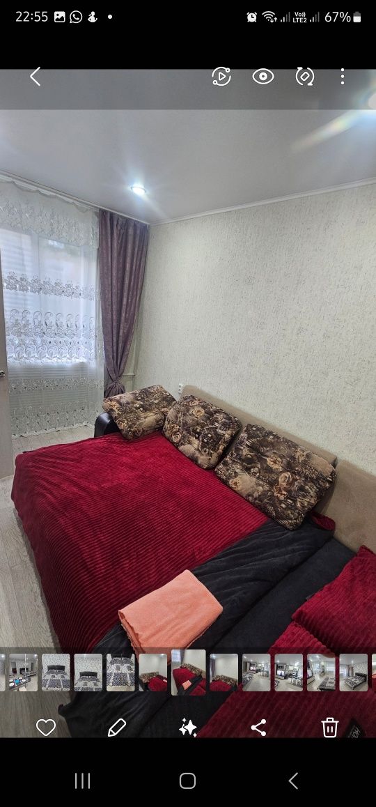 2- х комнатная уютная, светлая квартира, по часам, день, ночь сутка